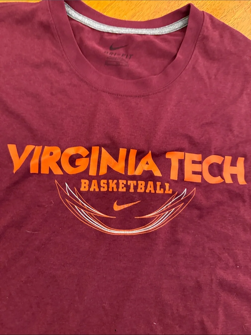 Nike Sleeveless Virginia Tech Basketball Tee - Maroon with Orange Logo xxl